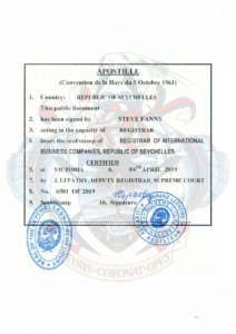 Apostille dell'Aia alle Seychelles