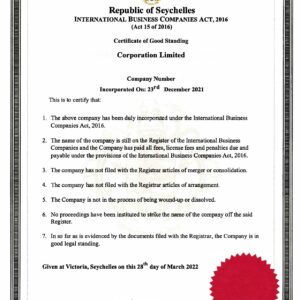 Certificate of Good Standing